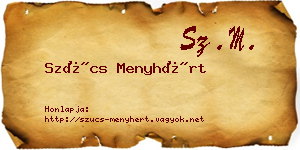 Szűcs Menyhért névjegykártya